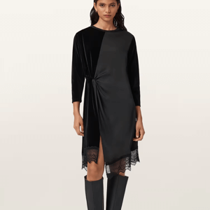 AllSaints Iana Velvet Mini Dress